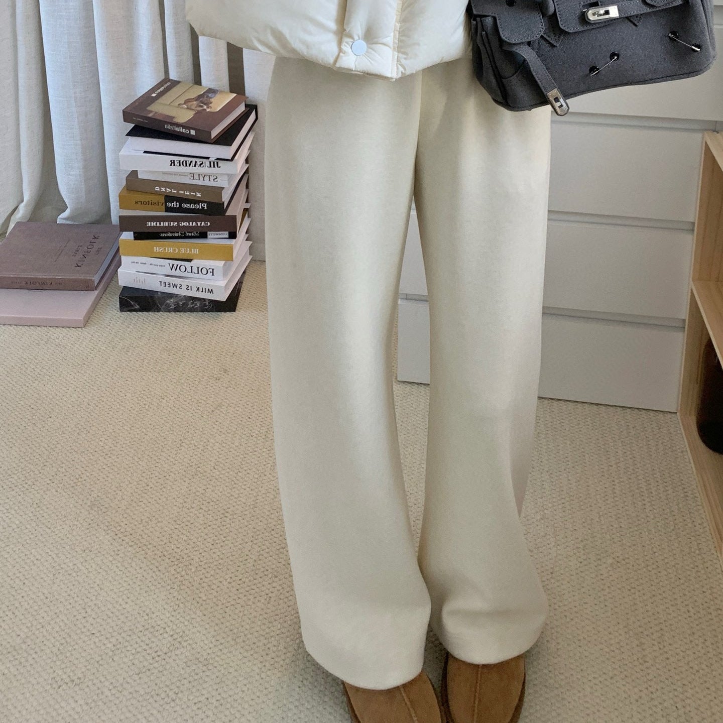 超好穿四色羊毛香蕉褲-25677