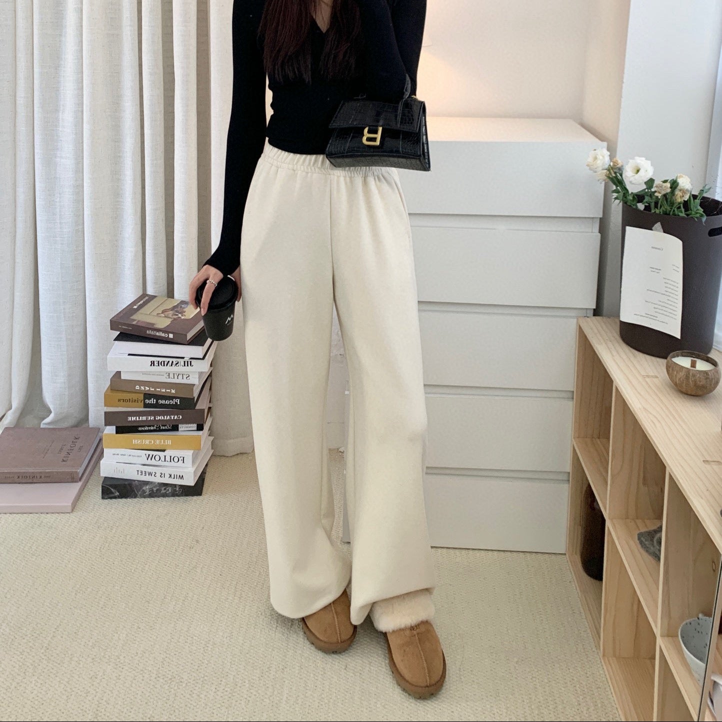 超好穿四色羊毛香蕉褲-25677