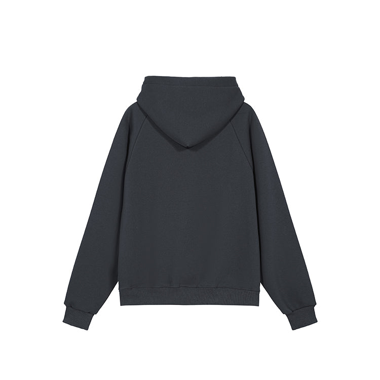 Promise Me深灰加絨連帽衛衣-25633