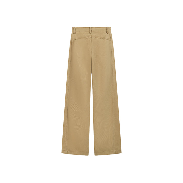 西部牛仔卡其直筒寬鬆工裝牛仔褲-25655