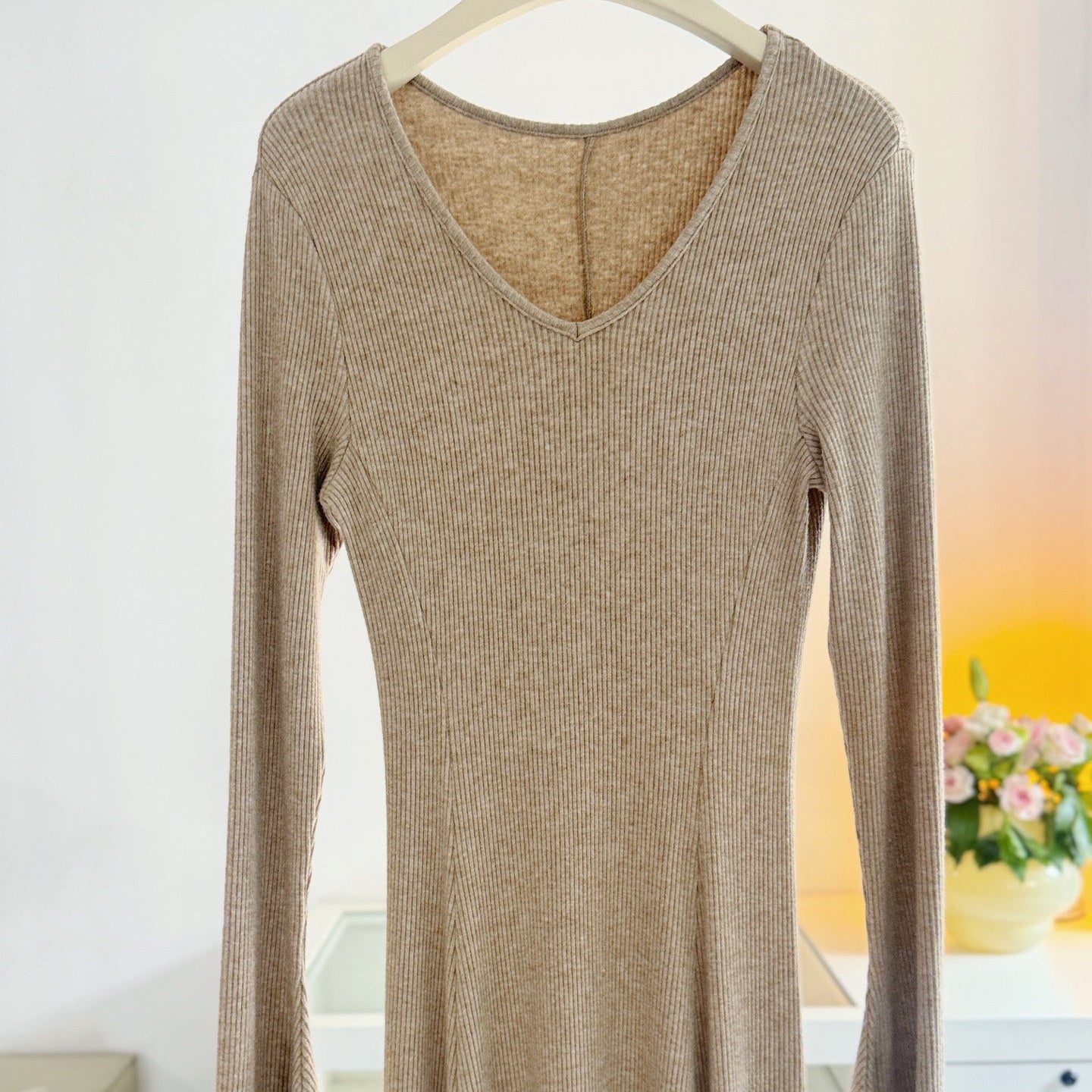 卡杏內搭加厚顯瘦針織長洋-25669