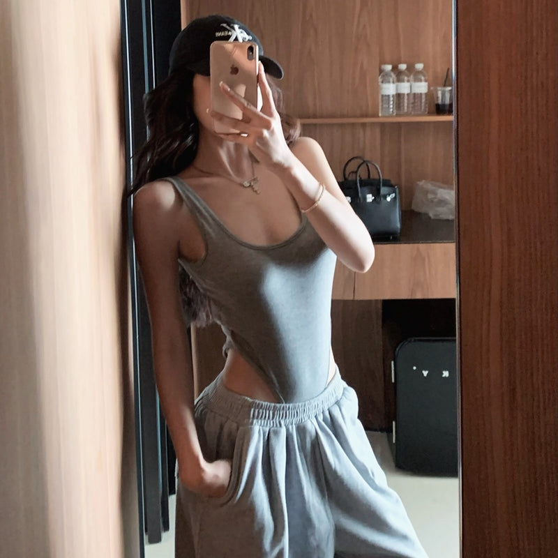 性感天后U領修身美背bratop連體衣-25465
