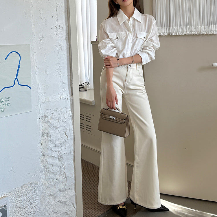 小暖爐內裡絨微喇牛仔褲-25647