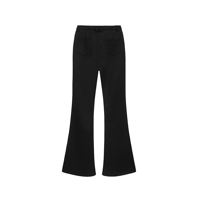 極限長腿百搭黑色顯瘦微喇褲-25638