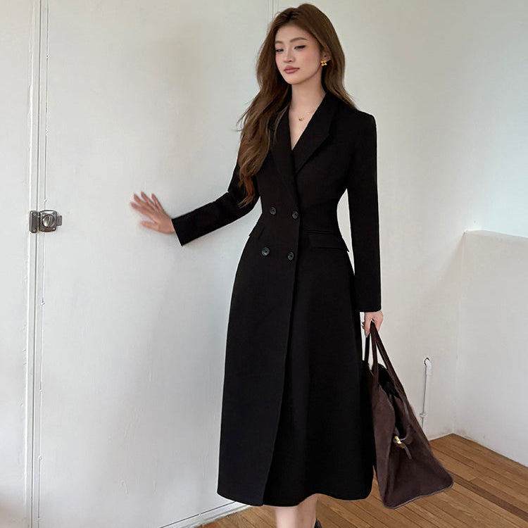 聯合國會議收腰長大衣-25632