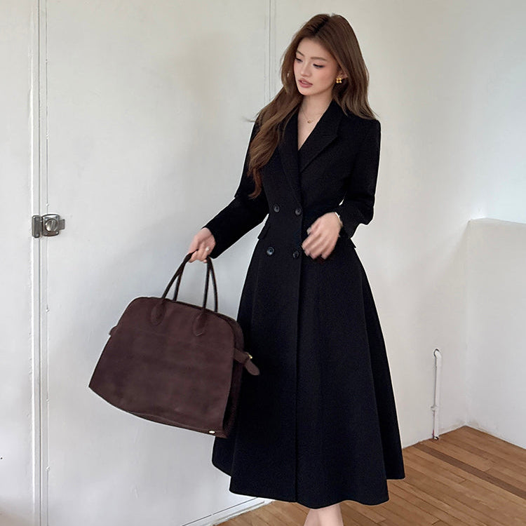 聯合國會議收腰長大衣-25632