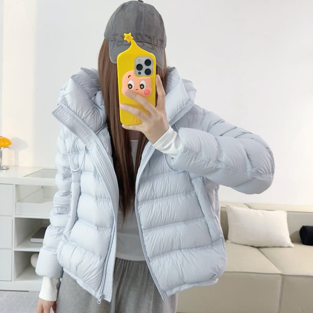 甜美可愛顯瘦花苞連帽羽絨外套-25675