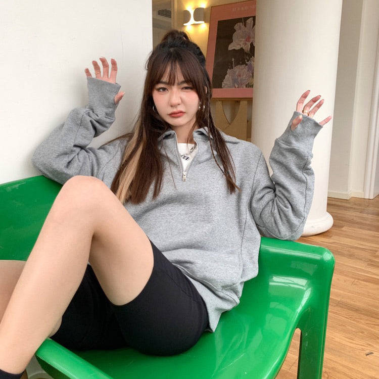 翻領Polo拉鍊衛衣-25661