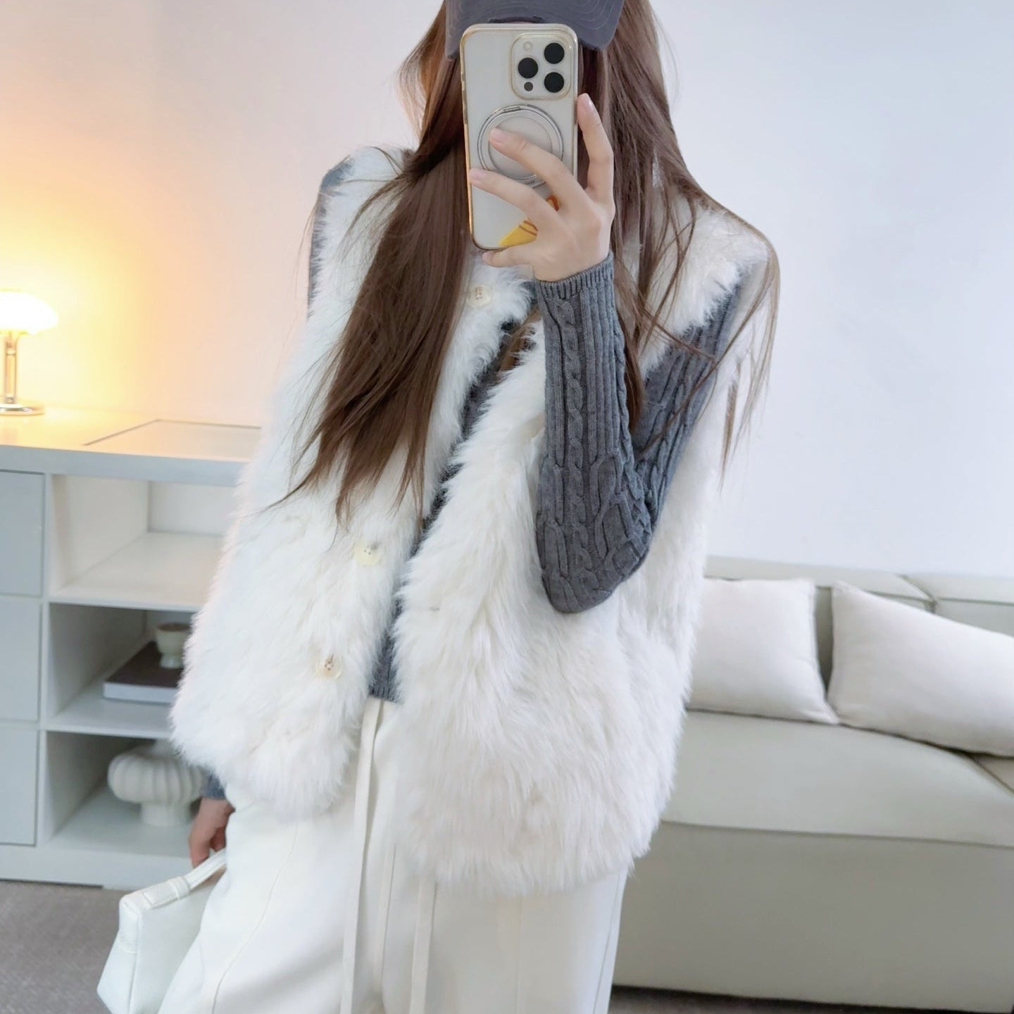 浣熊寶貝毛毛背心-25679