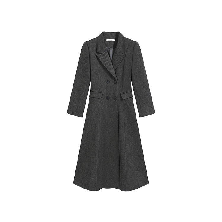 聯合國會議收腰長大衣-25632