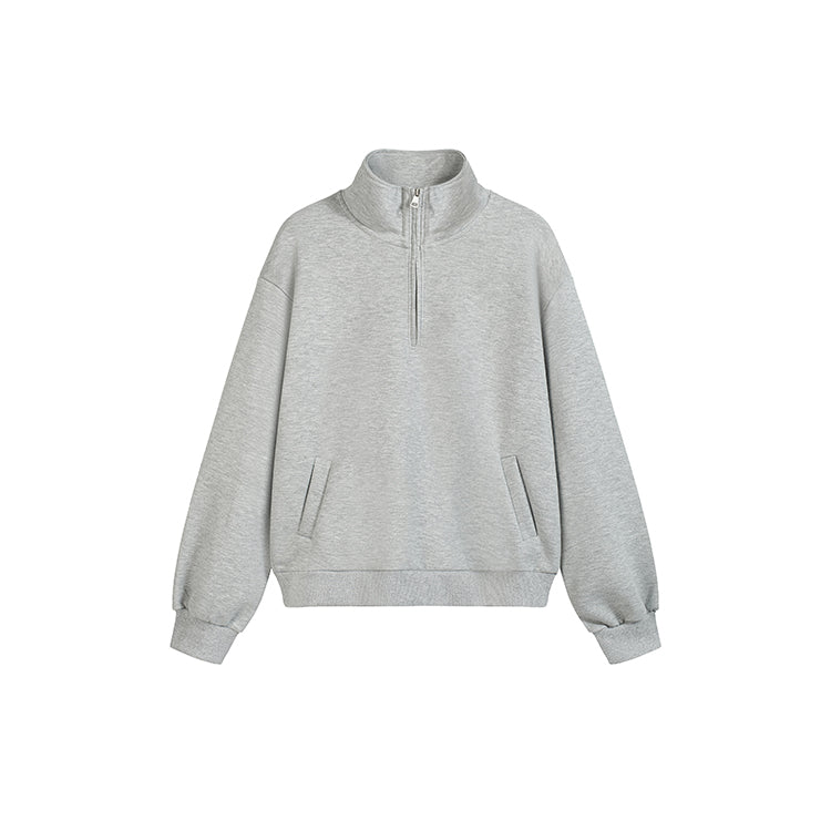 寬鬆廓形立領半拉鏈衛衣-25631