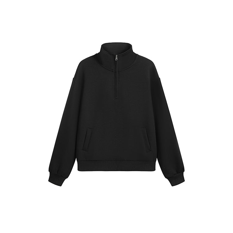 寬鬆廓形立領半拉鏈衛衣-25631