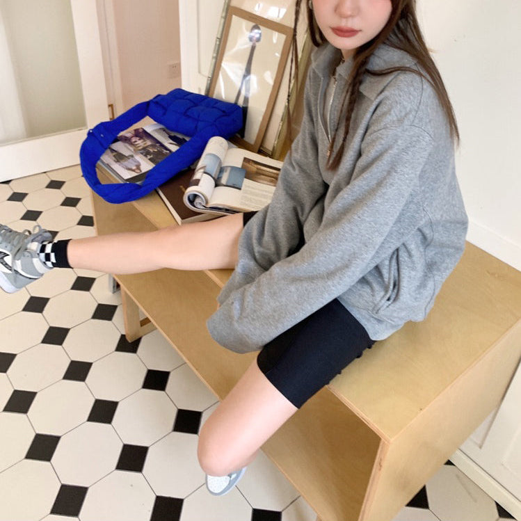 翻領Polo拉鍊衛衣-25661