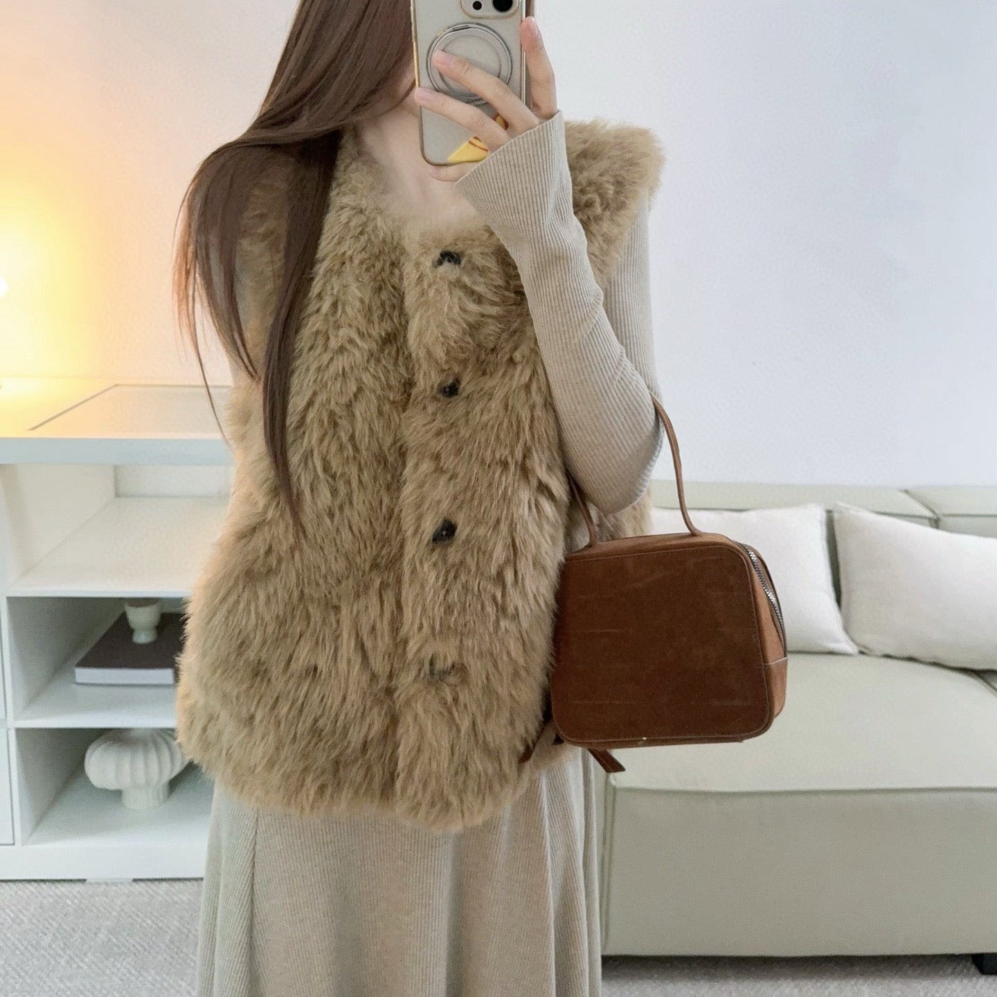 浣熊寶貝毛毛背心-25679