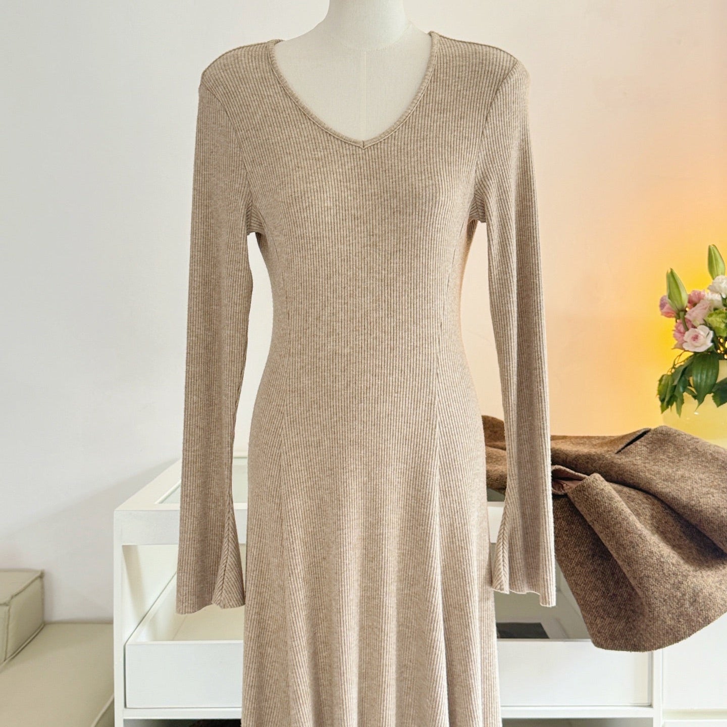 卡杏內搭加厚顯瘦針織長洋-25669