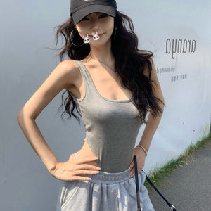 性感天后U領修身美背bratop連體衣-25465