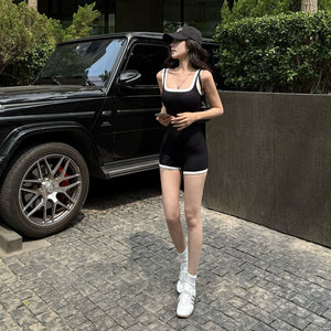 貴婦運動可拆胸墊露背連身衣-25460