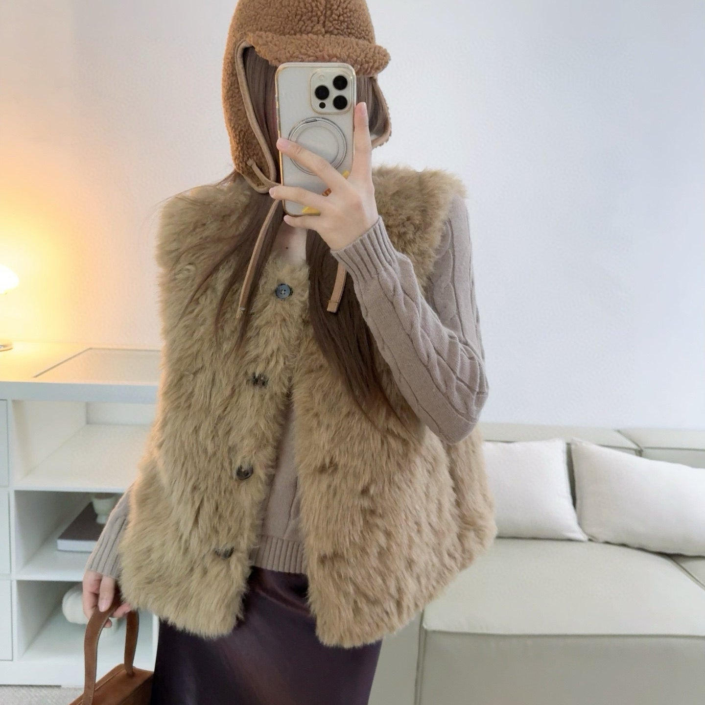 浣熊寶貝毛毛背心-25679