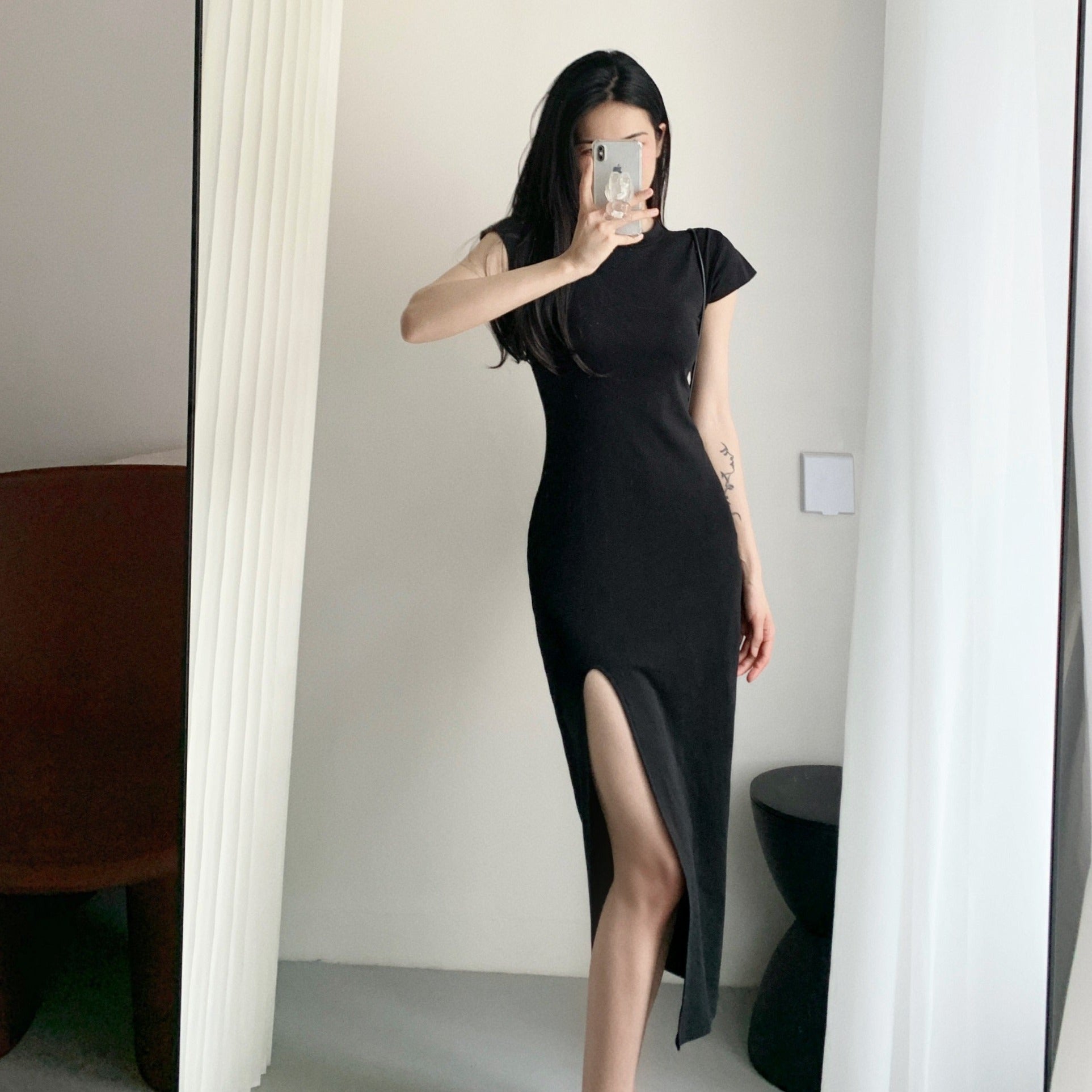 不簡單氣質收腰T恤連身裙-22692