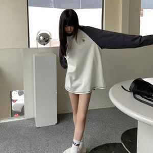 灰白撞色長袖棒球衫-22773