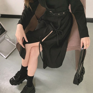 聖女魔咒西裝式高開衩長洋-22019